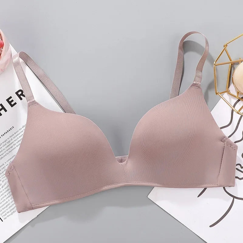 Seamless Wire-Free Push-Up Bra with Smooth Contoured Cups