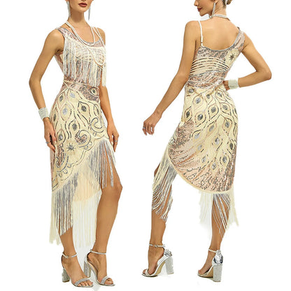 Fringe Gothic Midi Dress with Alternative Glam Streetwear Style