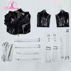 Women's Avant Garde Strappy Cutout Bodysuit With Exaggerated Flared Sleeves And Harness Details