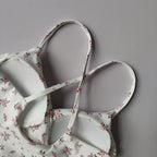 Playful Cherry Print Longline Sports Bra with Strappy Criss-Cross Back