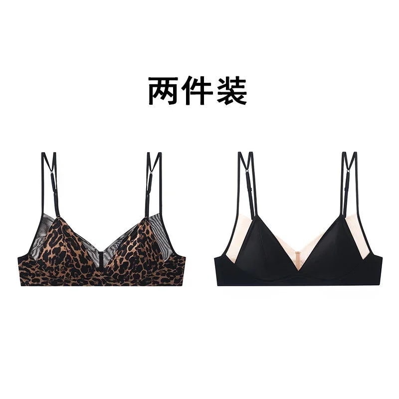 Seamless Minimalist Triangle Bralette and High-Leg Cheeky Panty Set with Double-Strap Accents