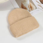 Soft Rabbit Fur Blend Acrylic Knit Beanie for Everyday Winter Casual Fashion and Comfort