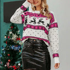 Women's Festive Pattern Relaxed Fit Cozy Knit Holiday Sweater Pullover