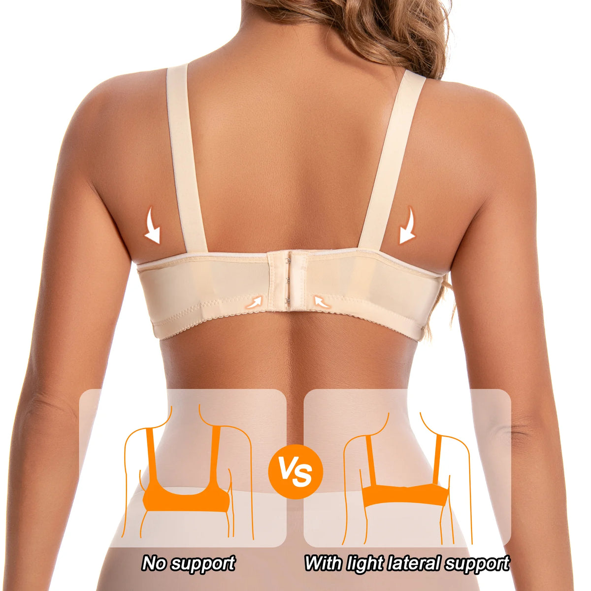 Six-Piece Wire-Free T-Shirt Bra Set with Lace Trim and Center Tassel