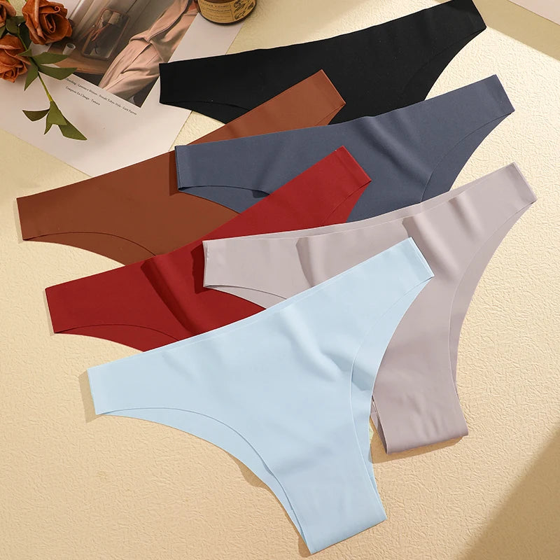 Six-Piece Seamless Low-Rise Brazilian Brief Set in Rich Solids