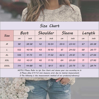 Women's Minimalist Embroidered Graphic Crew Neck Relaxed Knit Streetwear Sweater