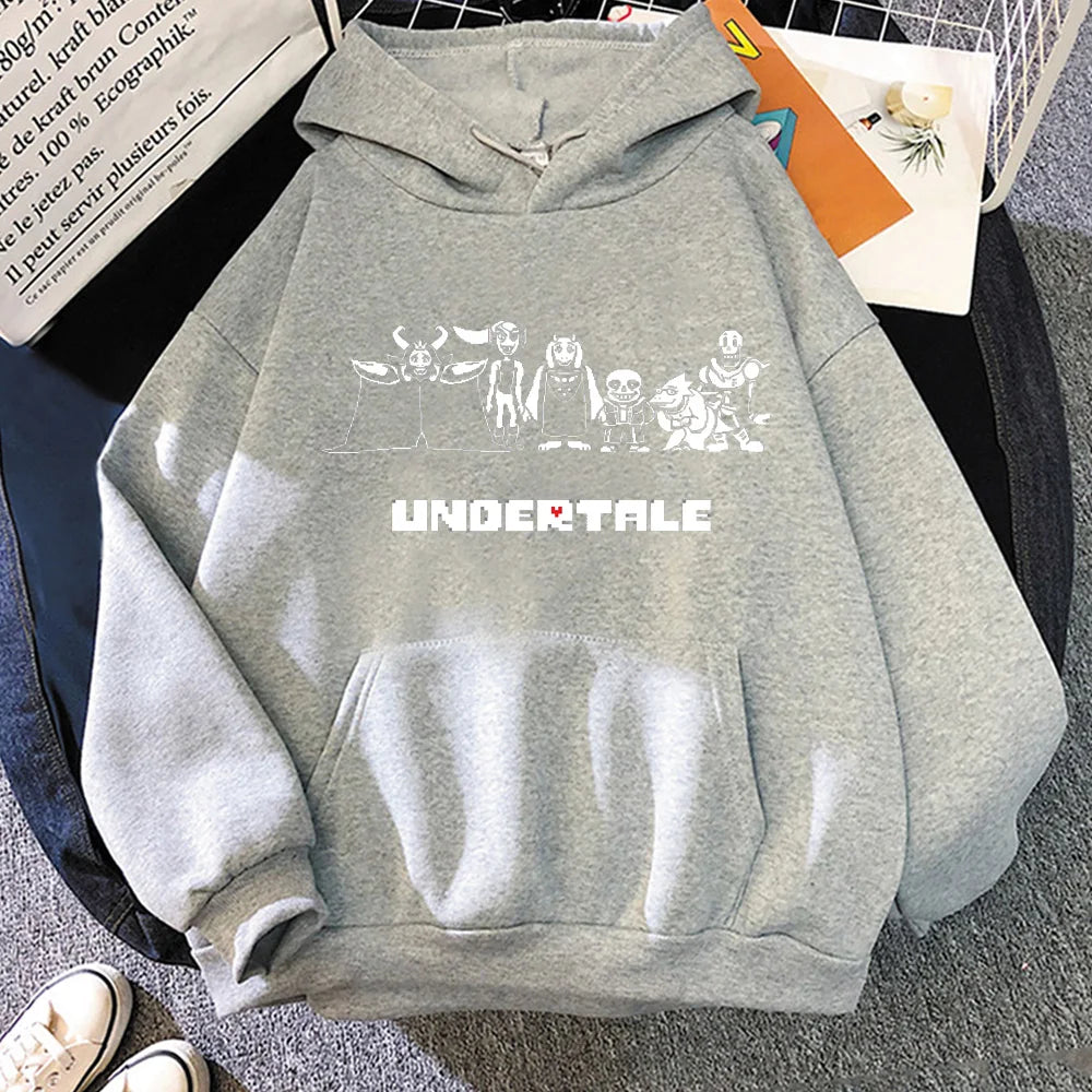Minimalist Anime Streetwear Hoodie with Manga Skeleton Graphic Design