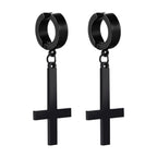 Gothic Cross Hoop Earrings for Punk and Alternative Statement Styling