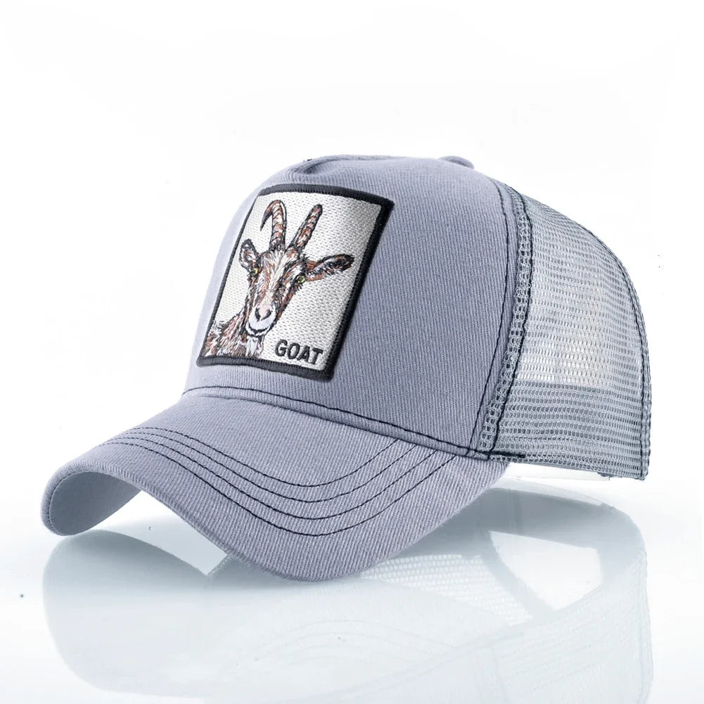 Embroidered Patch Mesh Trucker Cap Adjustable Curved Brim Casual Streetwear Outdoor Hat