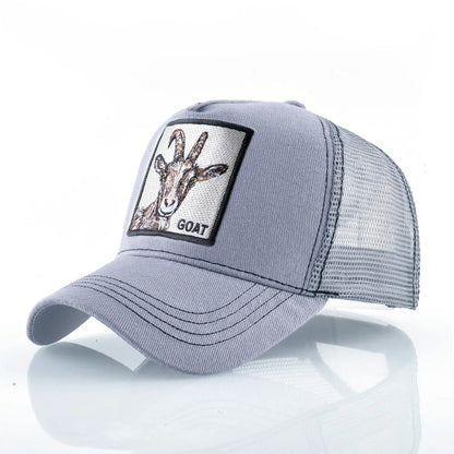 Embroidered Patch Mesh Trucker Cap Adjustable Curved Brim Casual Streetwear Outdoor Hat