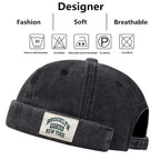 Minimalist Folded Cuffed Beanie with Woven Patch Detail for Contemporary Streetwear Fashion