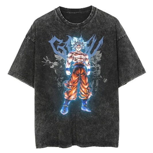 Retro Anime Cyber Warrior Oversized Streetwear Graphic Cotton T-Shirt