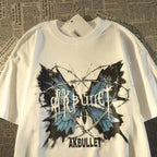 Vintage Inspired Streetwear Graphic T-Shirt with Layered Abstract Artwork and Relaxed Fit