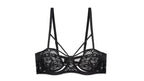Lilac Strappy Floral Lace Underwire Bra and Cutout Thong Set