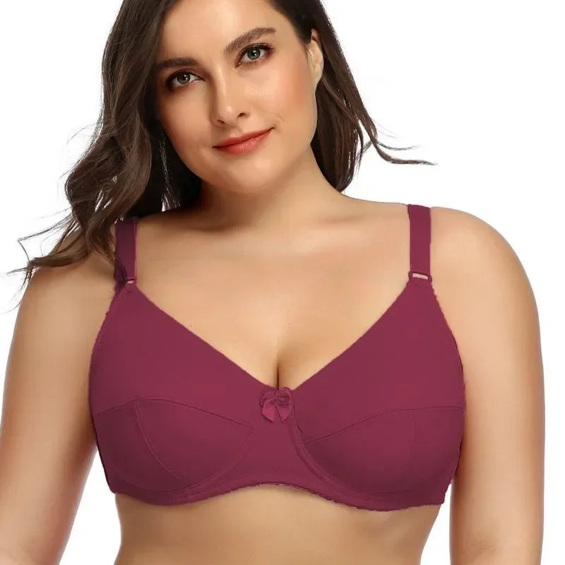Full-Coverage Unlined Underwire Minimizer Bra with Delicate Bow Detail