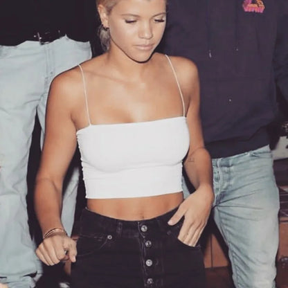 Strapless Bandeau Crop Top with Stretch Slim Fit Minimalist Streetwear Summer Style