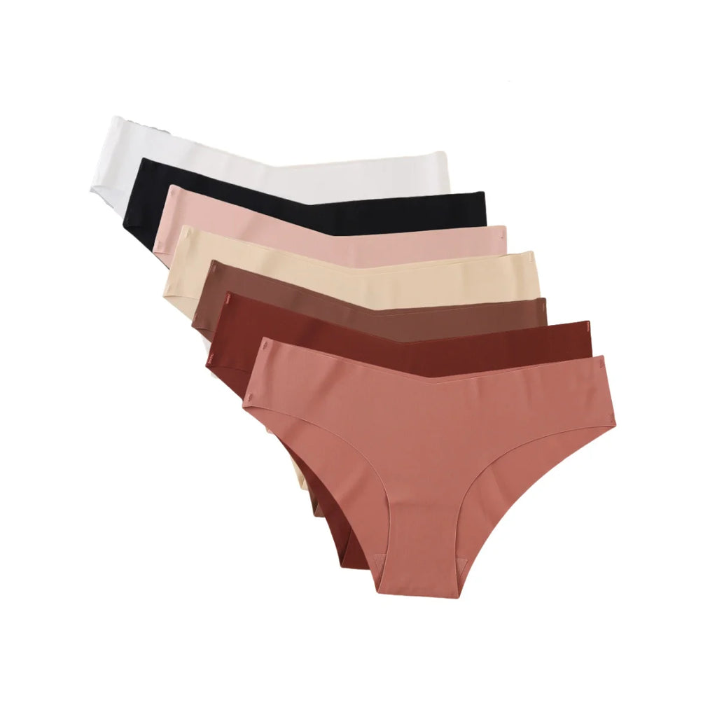 Seven-Piece Seamless V-Waist Bikini Brief Set in Modern Neutrals