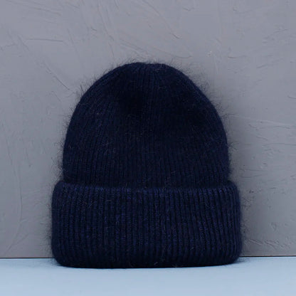 Soft Rabbit Fur Knit Beanie for Everyday Casual Outdoor Winter Fashion and Comfort Style
