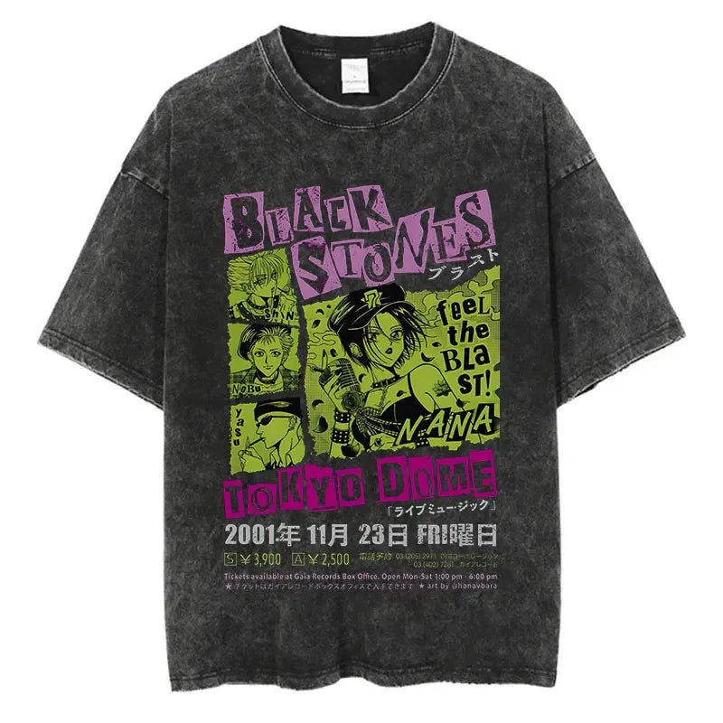 Anime Goth Underground Poster Style Oversized Washed Streetwear Shirt
