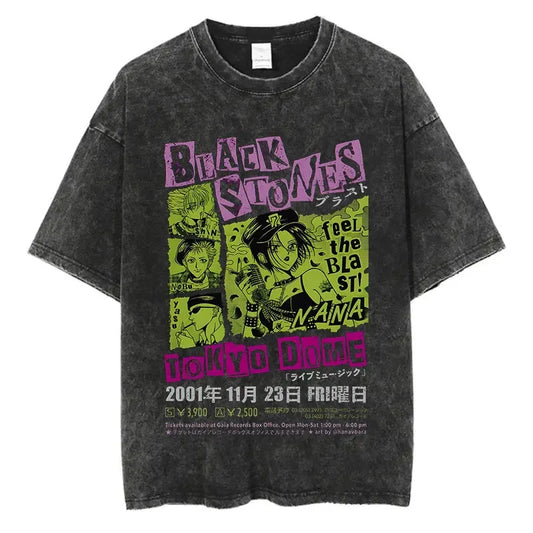 Anime Goth Underground Poster Style Oversized Washed Streetwear Shirt