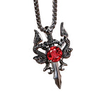 Dragon Sword Cross Pendant Necklace for Gothic Alternative Fashion