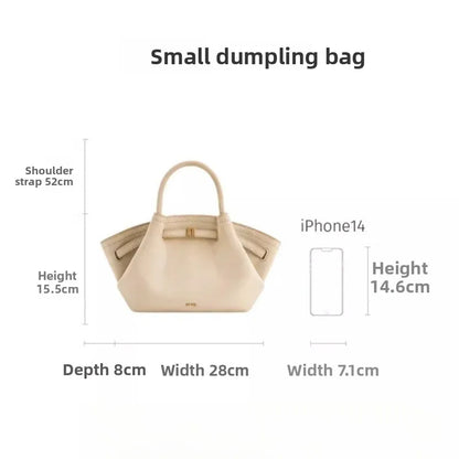Structured Dumpling Tote Bag with Top Handle Large Capacity Design