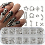 Gothic Cross Nail Art Charms Collection for Alternative Manicure Designs