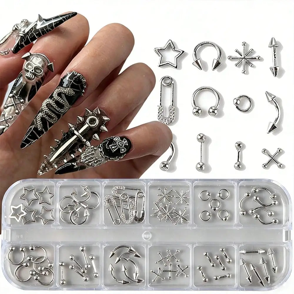 Gothic Cross Nail Art Charms Collection for Alternative Manicure Designs