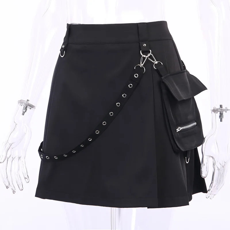 Plaid Tiered Ruffle Mini Skirt Lace Trim Gothic Inspired Alternative Bottom