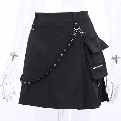 Plaid Tiered Ruffle Mini Skirt Lace Trim Gothic Inspired Alternative Bottom