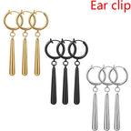 Minimalist Triple Hoop Drop Earrings for Punk and Alternative Fashion Looks