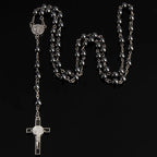 Beaded Cross Pendant Necklace Gothic Alternative Statement Jewelry Piece