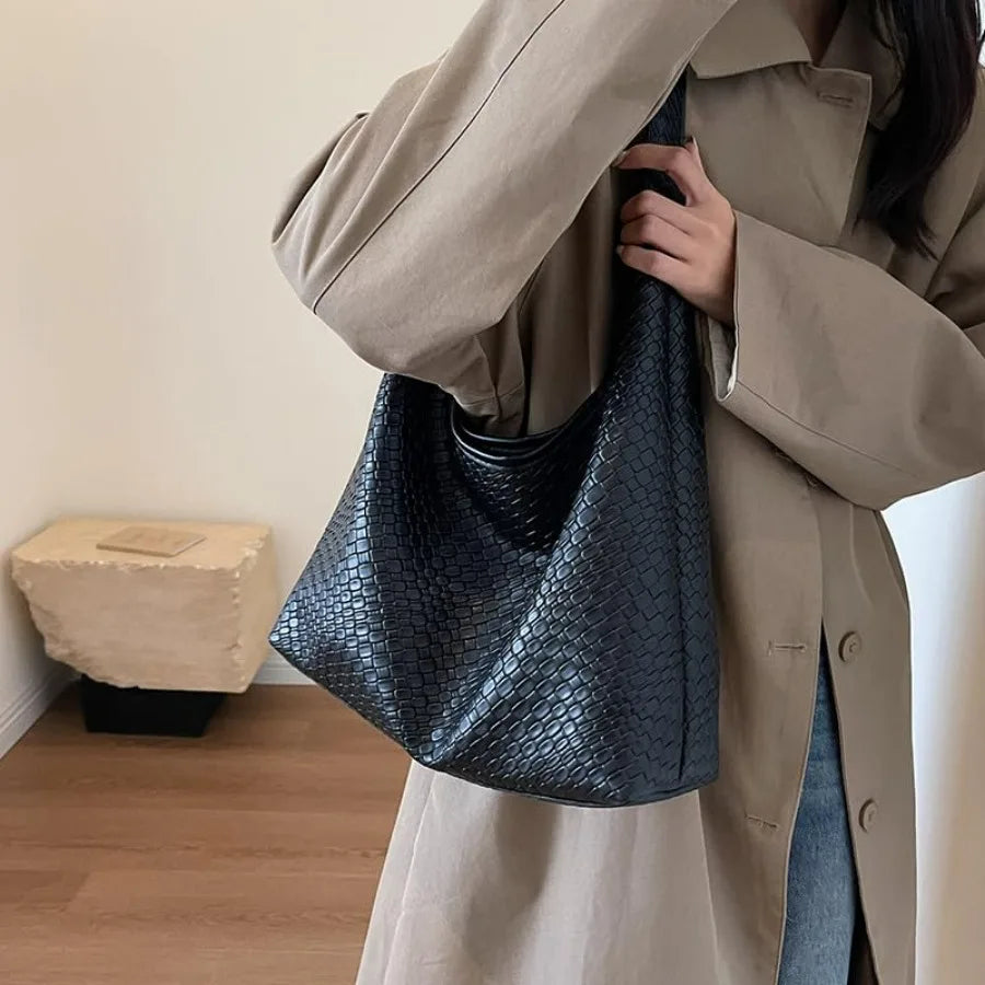 Minimal Soft Shoulder Tote Bag with Slouchy Underarm Carry Design