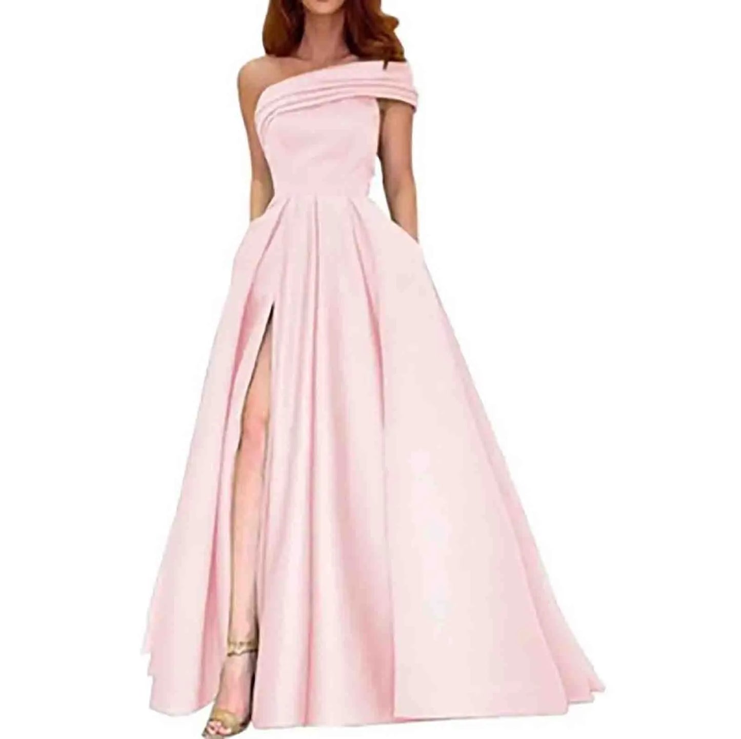 Off Shoulder High Slit Formal Alternative Evening Ball Gown