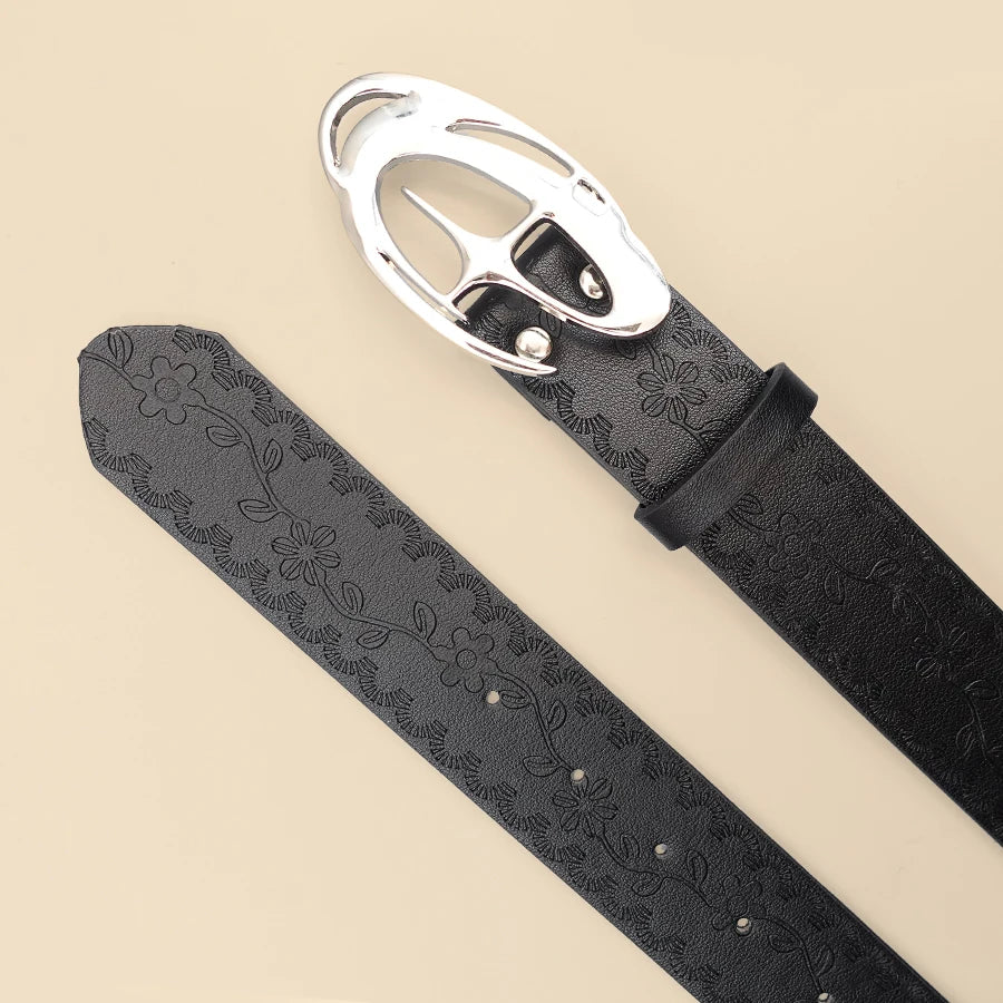 Celestial Moon Buckle Belt for Dark Feminine and Gothic Styling