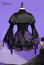 Women's Lace-Up Corset and Layered Skirt Costume Set with Cover-Up and Waist Chain