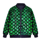 Men's Reflective Pattern Zip-Up Streetwear Bomber Jacket with Textured Finish