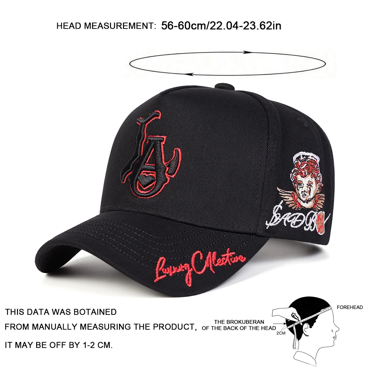 Decorative Embroidered Adjustable Baseball Cap for Contemporary Casual Streetwear Everyday Fashion Style