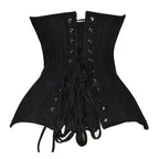 Classic Black Steel-Boned Underbust Corset with Dramatic Pointed Hem
