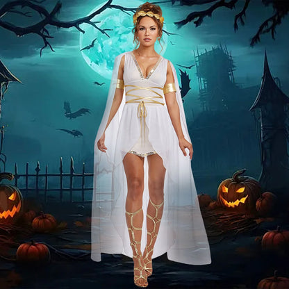 Fantasy Goddess Gothic Dress with Ethereal Streetwear Aesthetic