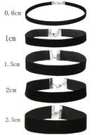 Minimalist Velvet Choker Necklace for Gothic Grunge and Dark Feminine Styling