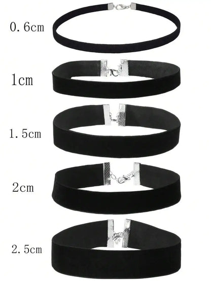 Minimalist Velvet Choker Necklace for Gothic Grunge and Dark Feminine Styling