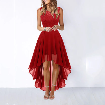 Elegant High-Low Gothic Dress with Anime-Inspired Evening Fashion Style