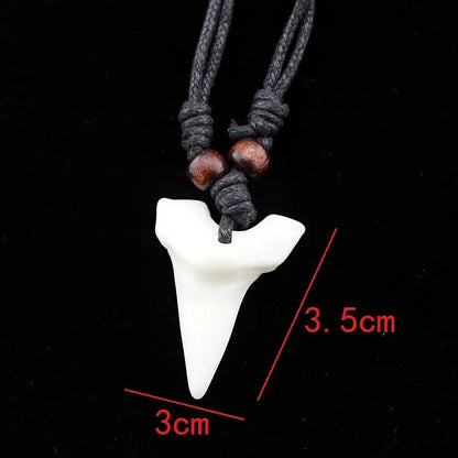 Shark Tooth Pendant Necklace Tribal Alternative Statement Fashion Jewelry