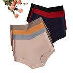 Seven-Piece High-Waisted Seamless Brief Set with Contrast V-Waistbands