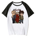 Chibi Duo Anime Raglan Casual Cotton Streetwear Graphic T-Shirt