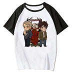 Chibi Duo Anime Raglan Casual Cotton Streetwear Graphic T-Shirt
