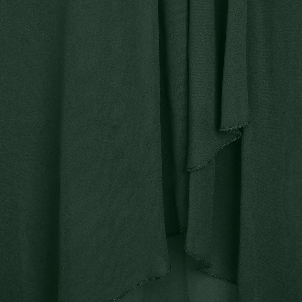 Textured Tea Length Dress With Soft Volume And Refined Drape