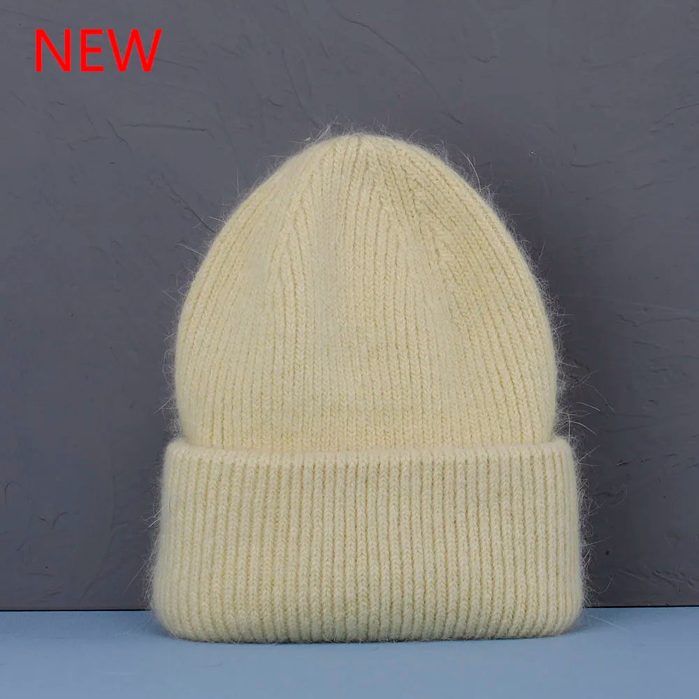 Soft Rabbit Fur Knit Beanie for Everyday Casual Outdoor Winter Fashion and Comfort Style