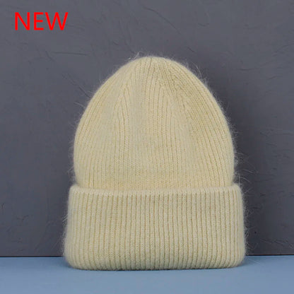 Soft Rabbit Fur Knit Beanie for Everyday Casual Outdoor Winter Fashion and Comfort Style